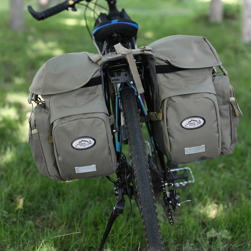 Outdoor Camo Bicycle  Rack Bag Double Rear Bike Bag With Rain Cover