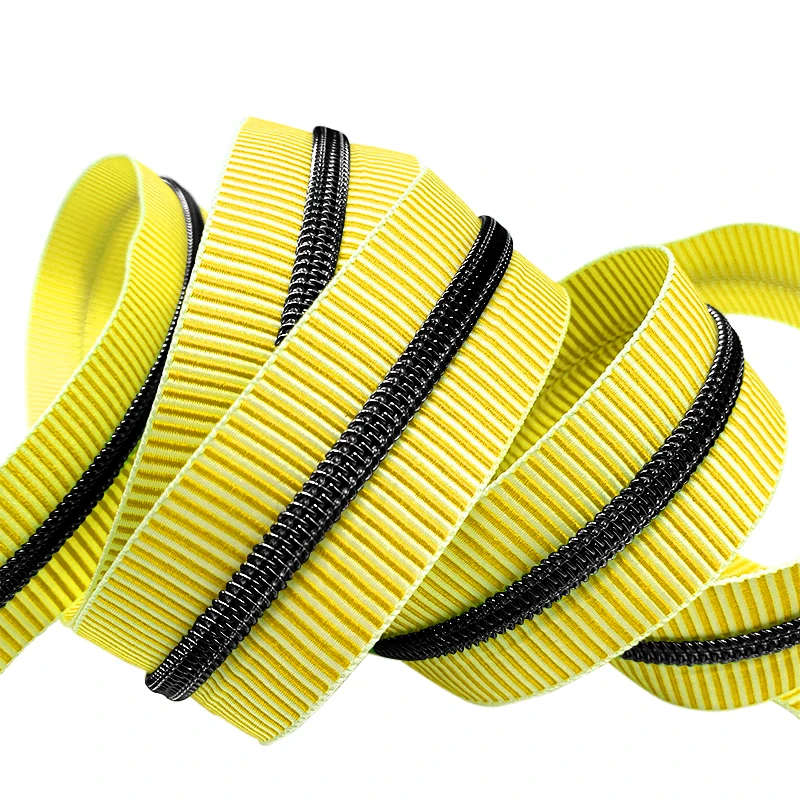 Custom Decorative Zipper Tape Colorful Nylon #5 Zipper Tape Striped Zipper Coil for Handbags