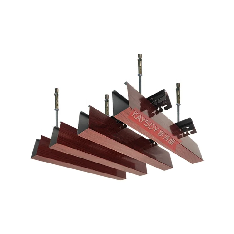 Solid Green Aluminum Strip Baffle Ceiling Panel Fireproof Suspended False Ceiling Design For Hall Airport Home Office Corridor