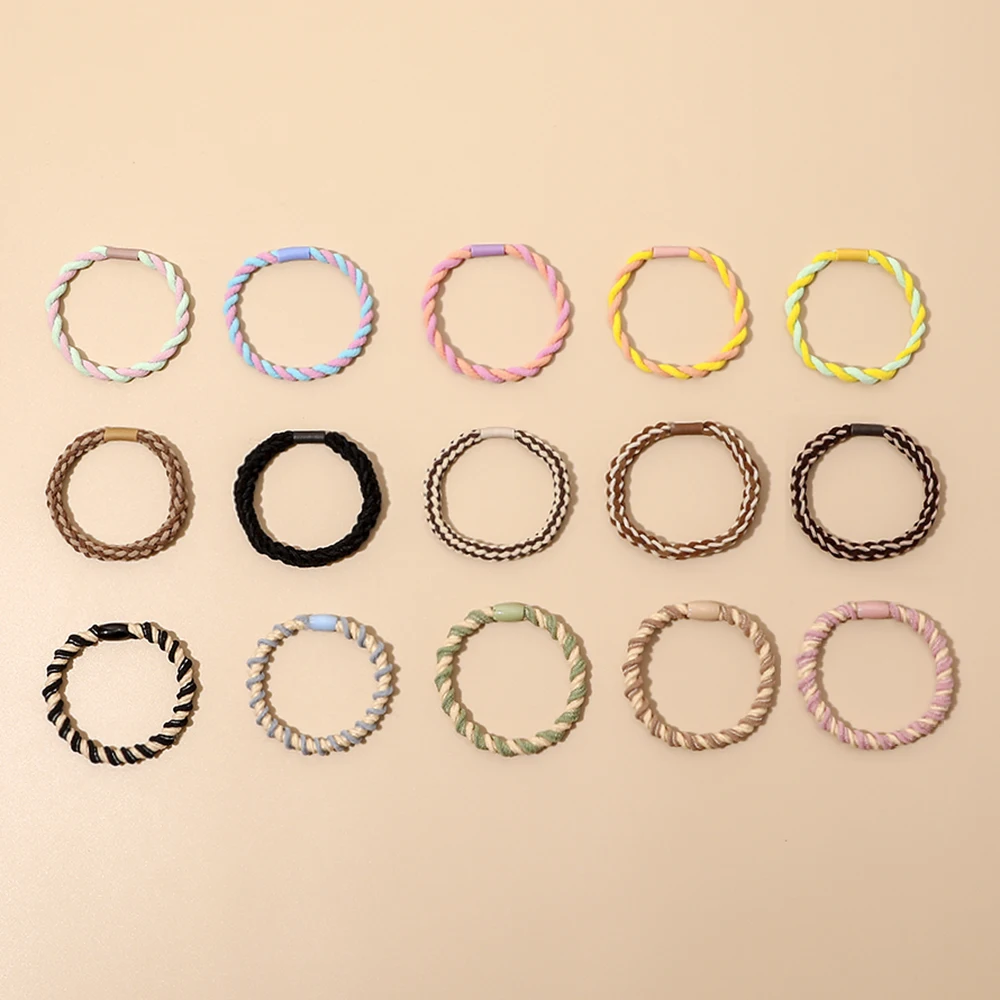 2022 New Spring Braid with Twisted Hair Rope Rubber Bands For Girls