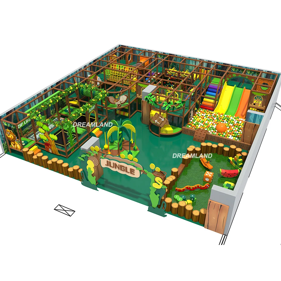 TUV Certified Children Playground Fiberglass Slide Kids Attractive Indoor Playground with Indoor Plastic Play House