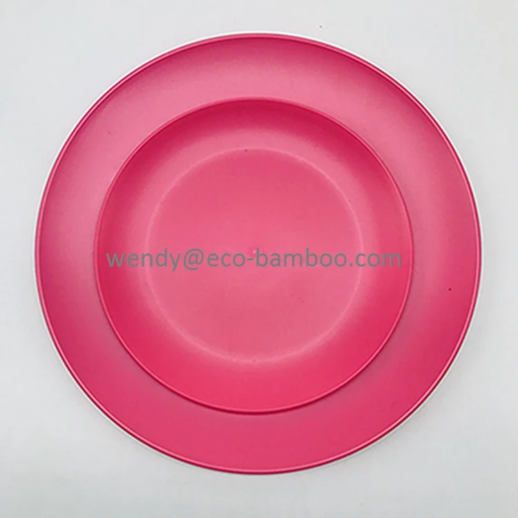BambooTalk Durable recycled PP Dinnerware set serve for 4 , dinnerware Melamine free Tableware bamboo RPET plate and dishes