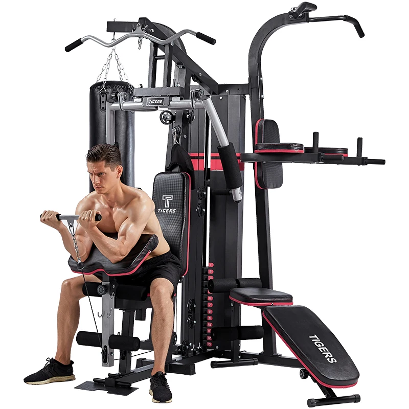 Home Multi Functional 3 Station Strength Fitness Equipment Gym Training Machine