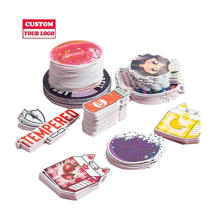 Easy Peel Uv Resist Printing Waterproof Durable White Vinyl Pvc Self Adhesive Die Cut Custom Stickers