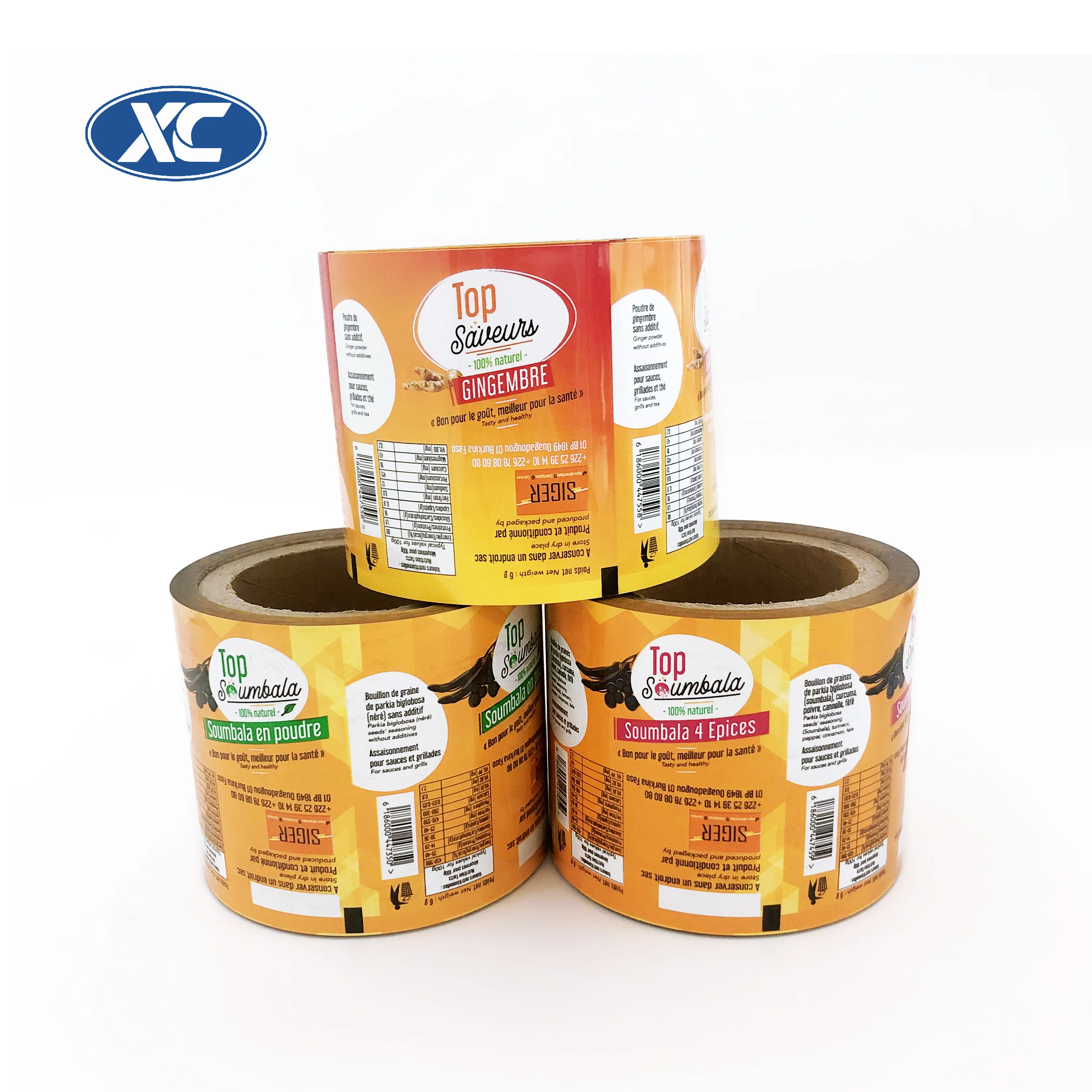 Wholesale Custom Printed Food Flexible Laminated Plastic Film Roll Tea Milk Spice Powder Wrapper Automatic Packaging Roll Film