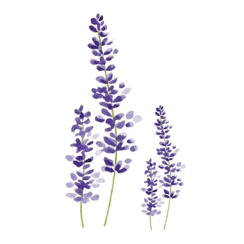 Watercolor Lavender Flower Temporary Tattoos For Women Body Art Arm Fake Flora Adults Tattoo Sticker