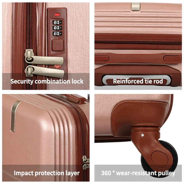 OEM Customized Logo Suitcase ABS Carry On Travel Trolley Bags Luggage Sets With 360 Rolling Spinner Wheels For Business Outdoor