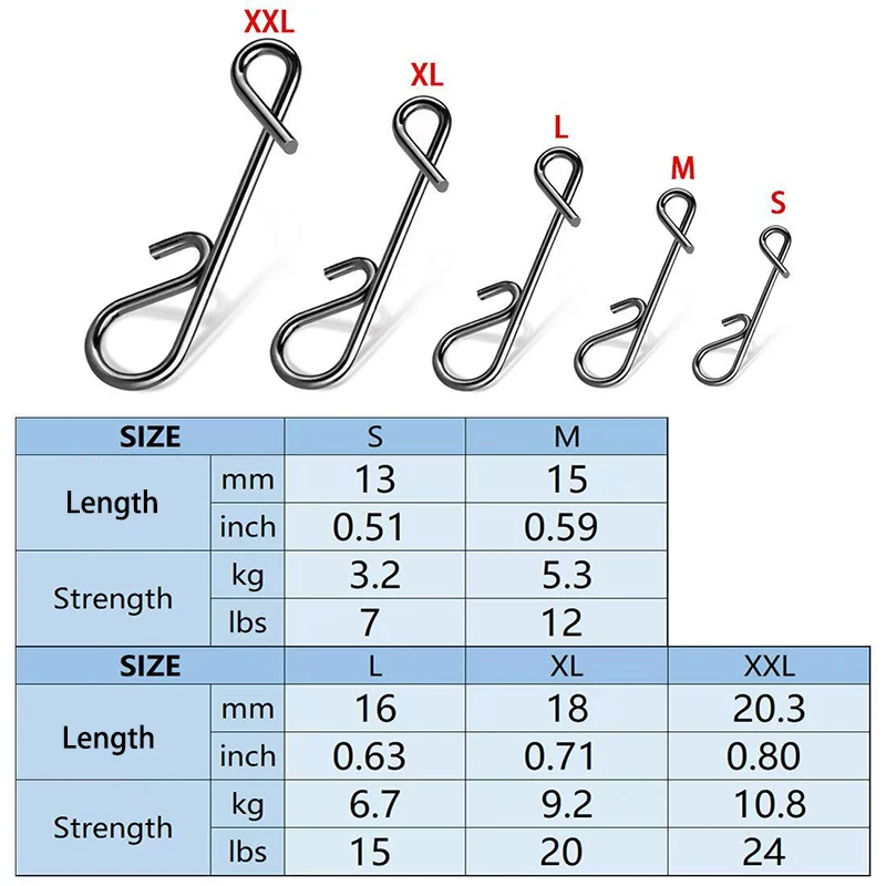 Wrap-around Pins Lure Quick Connectors Fishing Tackle Accessories Fishing Connector Stainless Steel Power Pins for Sea Fishing