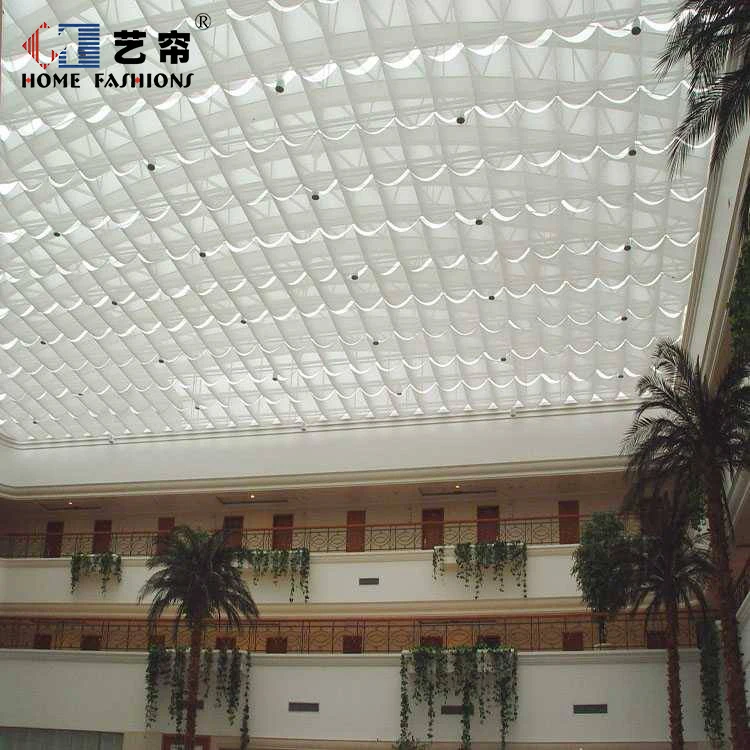 FCS Skylight Blinds Motorized Yi Lian2022 Double Energy Saving Retractable Skylight Folding Ceiling Curtain Fabric Wave Support