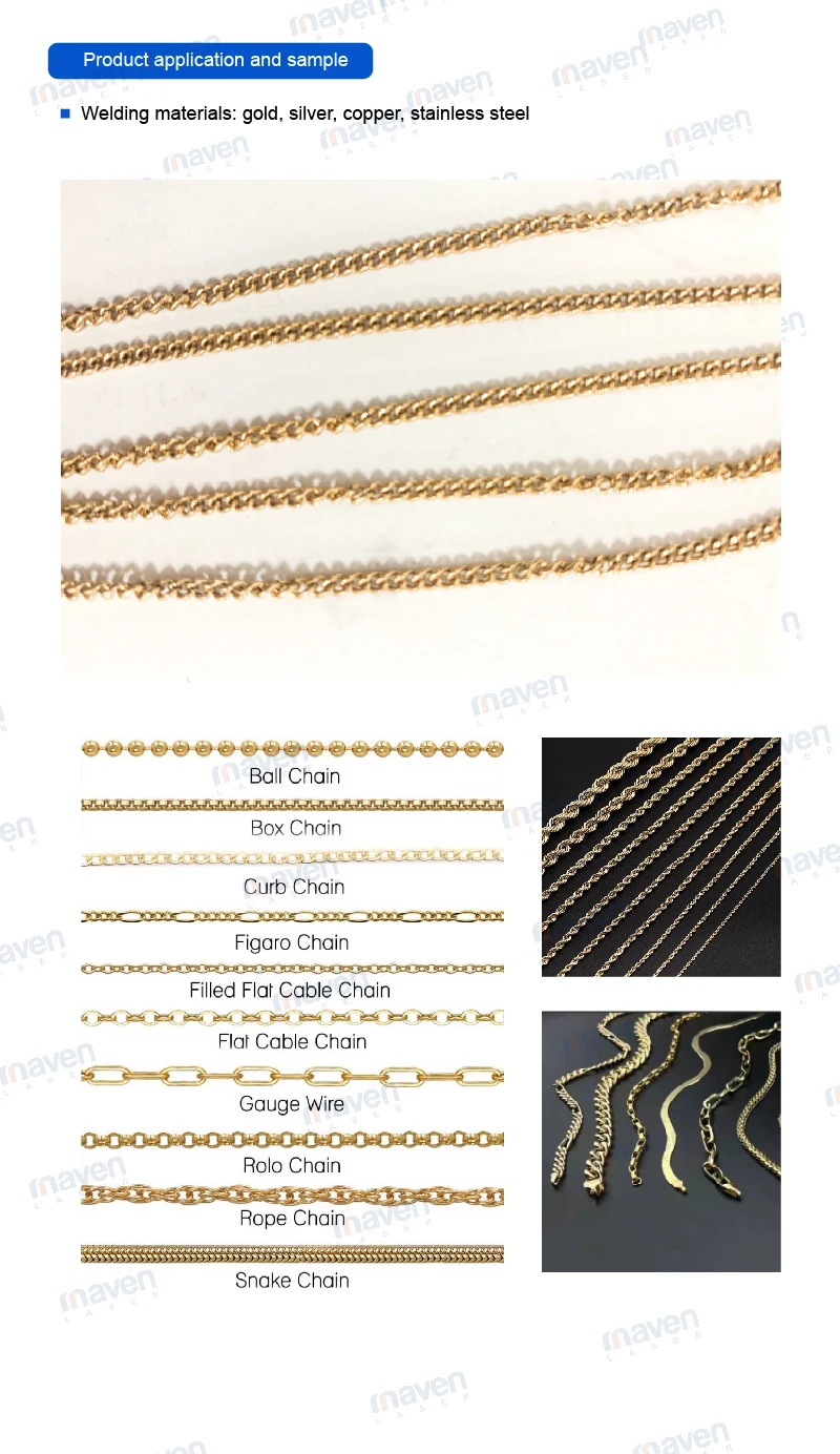 Spiga Gold Necklace Fiber Laser Chain Welding Machine for Gold Sliver
