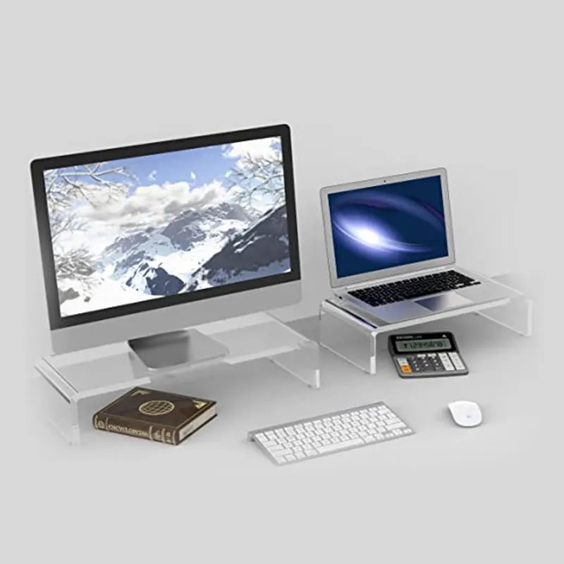 Acrylic Monitor Stand Premium Large Monitor Riser 20 inch Crystal Clear Acrylic Computer Stand Laptop Desk Stand