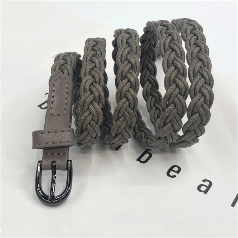2021 Rushed  Hot Fashion Vintage Womens Braided Waist Belt Candy Colors Hemp Rope Braid For Female Elegant Dress Modeling