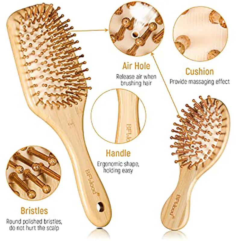 phyllostachys pubescens wood handle Hair Brush SetRound Handle Comb  Mosquito coil shape comb Styling