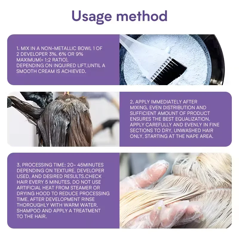 New Arrival carbon hair bleach Alcohol-Free Dry Hair