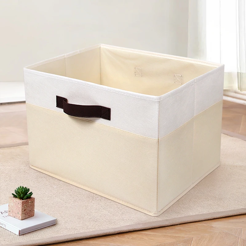 Household Cloth Storage Box Container Folding Office Drawer Home Storage Basket For Book Pant Toy Wardrobe Organizer Bin & Box