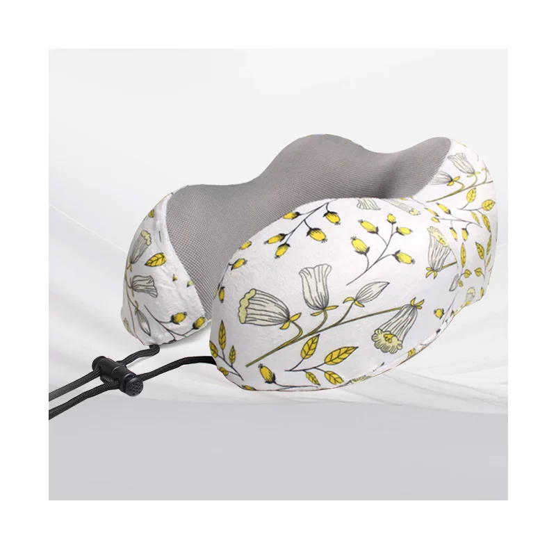 Removable Cover 100% pure memory foam neck pillow comfortable machine washable breathable pillowcase U-shaped travel pillow