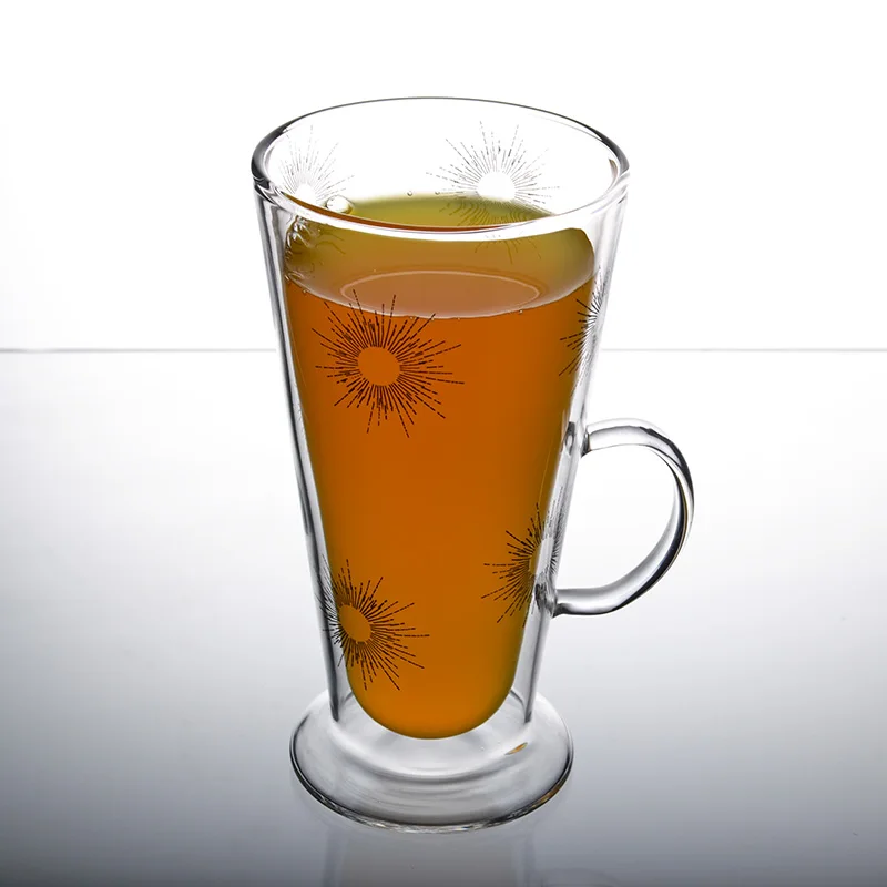 Coffee Cup Latte Glasses Hot Drink Cafe Mugs with Handle for Milk Juice Ice Cream Latte, Cappuccino, Espresso, and Hot Chocolate