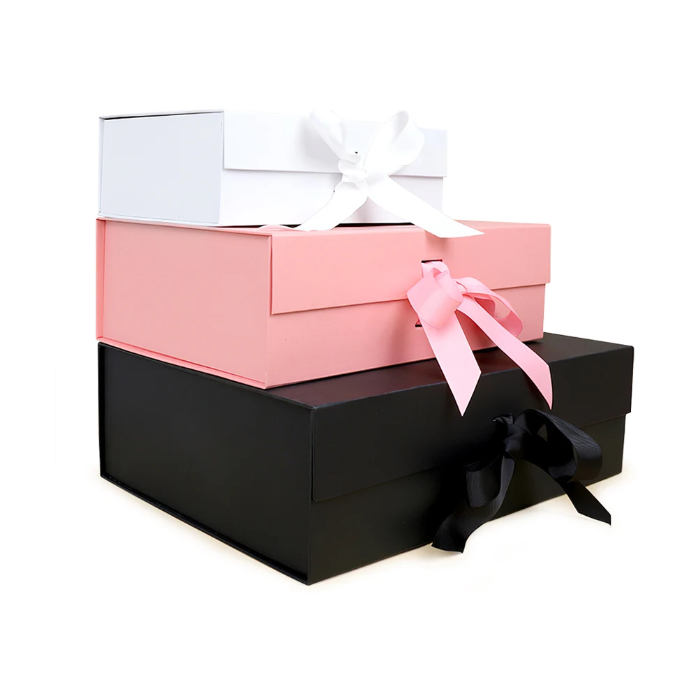Custom Premium Luxury Magnetic Gift Boxes For Gift Sets Packaging With Ribbon