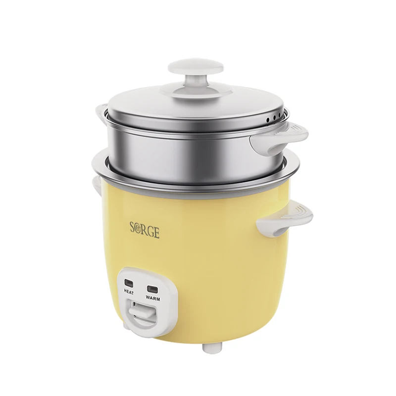 Sorge Mini Rice Cooker Steamer with Removable Stainless Steel Pot for Rice, Soups, Porridge