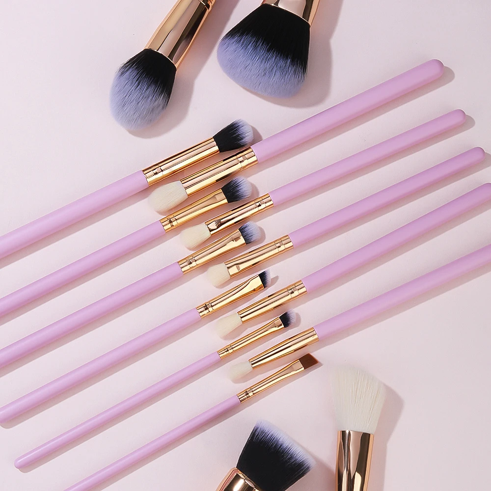 Gracedo Pink Professional 15pcs Make Up Brushes Synthetic Hair Cosmetic Foundation Powder Wholesale Brushes Makeup Set