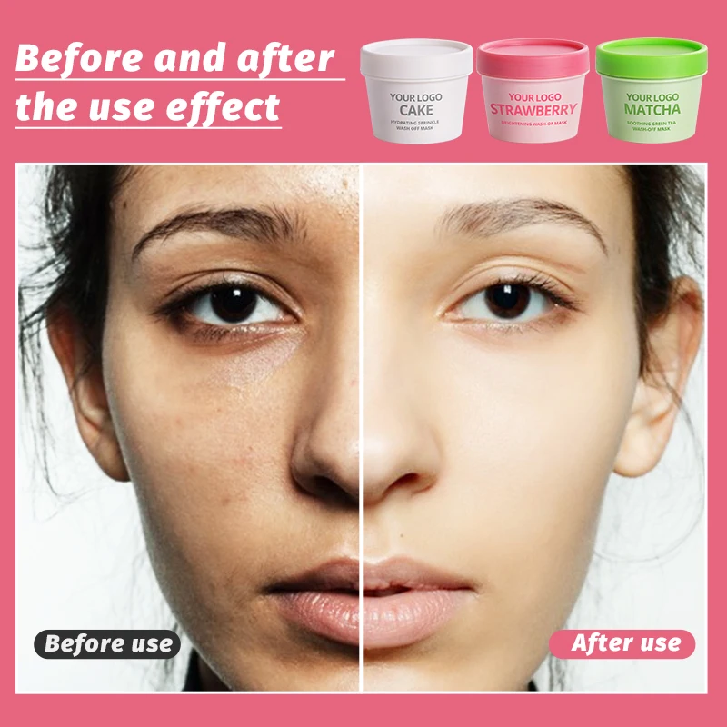 Amazon Top Seller Skincare Organic Shea Moisture Kaolin Whitening Acne Fruit Ice Cream Cake Clay Facial Mask