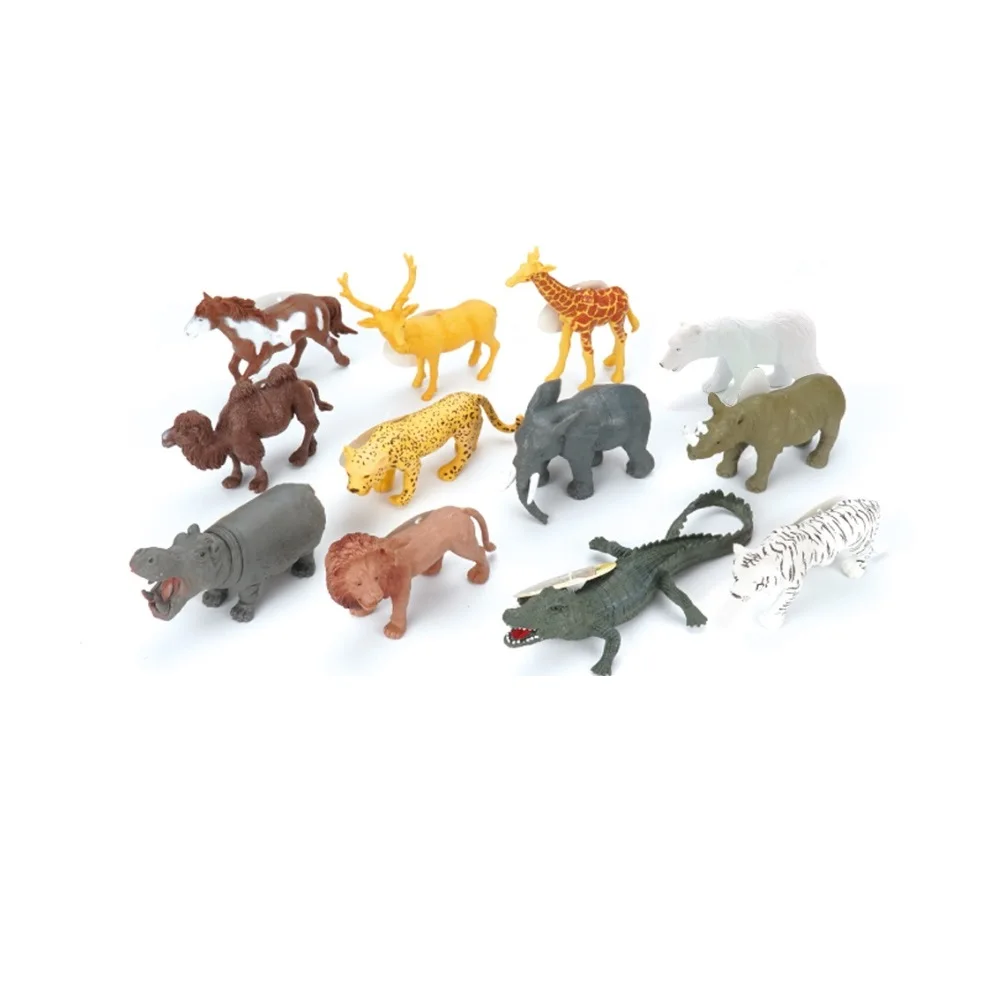 Plastic Wild Animal Toy Zoo Set Models