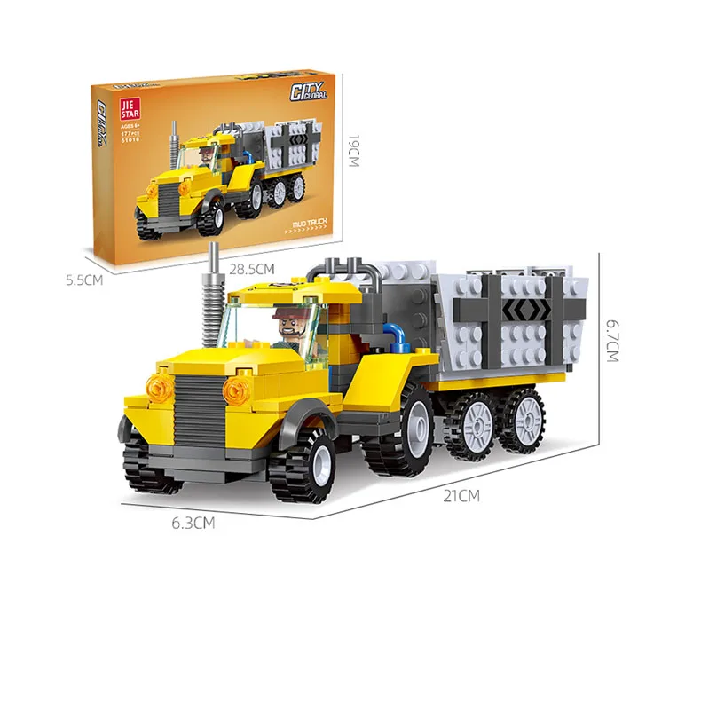 Manufacturer DIY Engineering Energy Tank Toy Car Model DIY Excavator Splicing Assembly Building Blocks toys kids