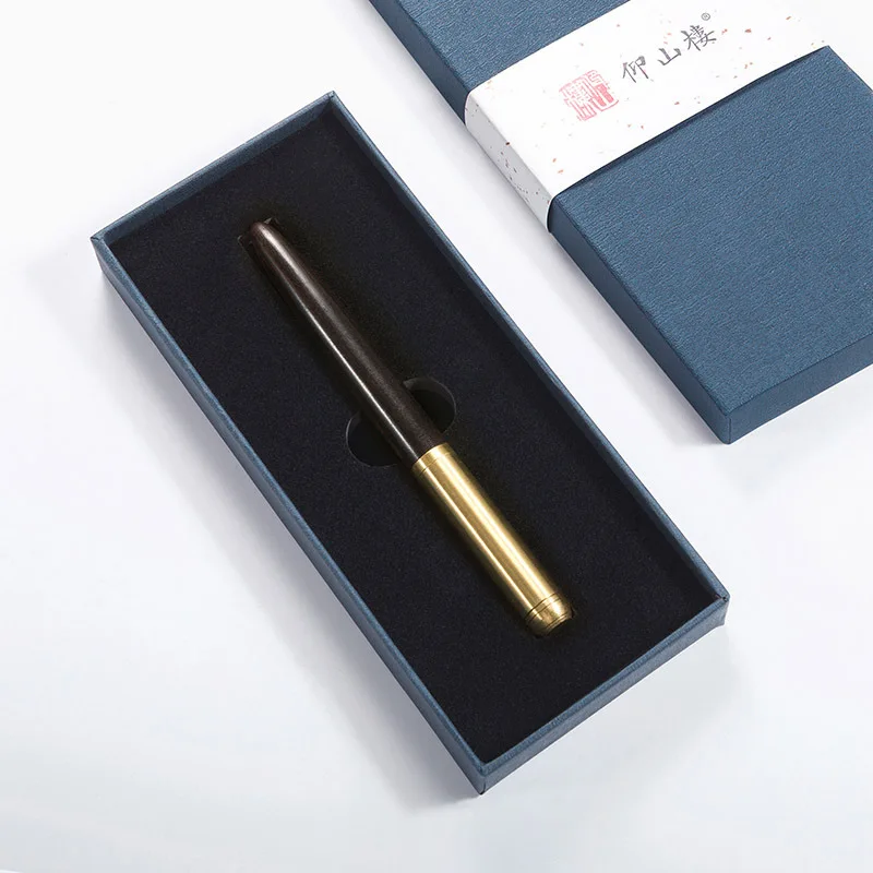 High-End Business Signature Pen with Black Ballpoint Genuine Leather Pen Case Engraved Logo Corporate Gift