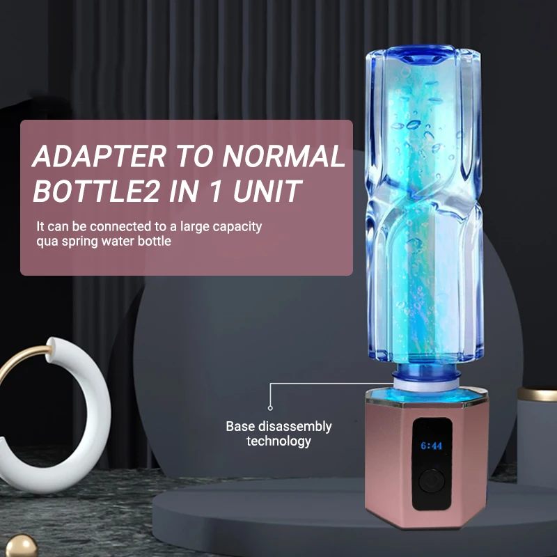 CAMAZ Negative Ion Detachable Hydrogen-rich Water Bottle Ionizer Portable Inhaler Hydrogen Water Generator With Glass Bottle