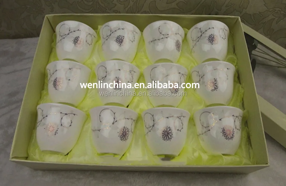 Wholesale factory price wholesale low ceramic arabic 60cc 80cc 120cc porcelain ethiopian cawa coffee cup without handle