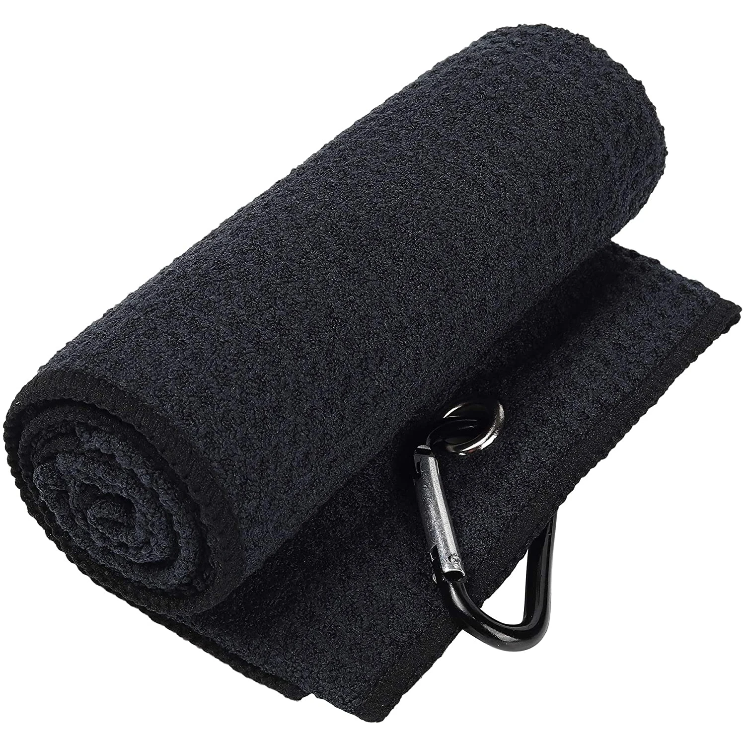 Rush order microfibre quick dry absorbent large blank golf towel with carabiner hook