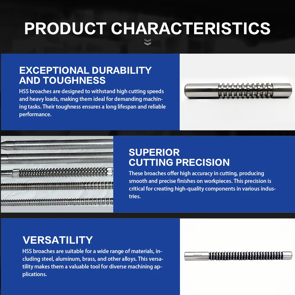 RUIZUAN OEM/ODM HSS M2 M35 M42 Broaching tool Internal spline broach Round broaches set