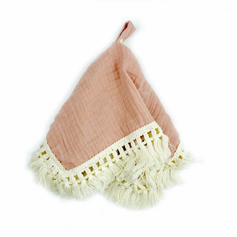 High quality Baby 100% Organic cotton muslin comforter security blanket