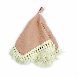 High quality Baby 100% Organic cotton muslin comforter security blanket