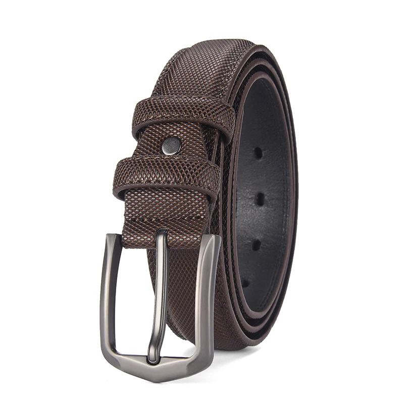 Custom Wholesale Alloy pin Leather belt men business  genuine Belts pvc material for Men
