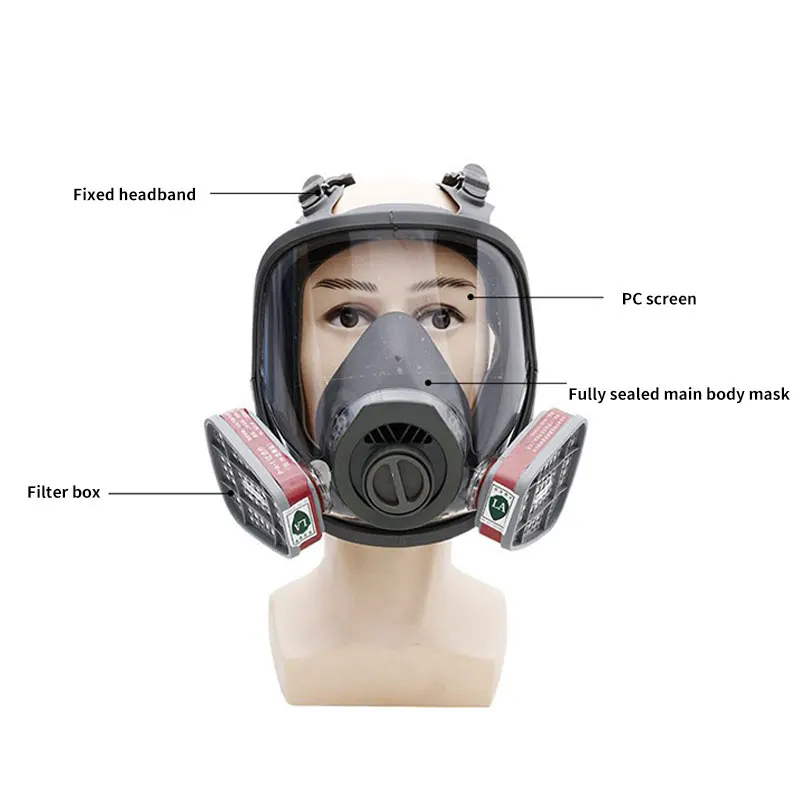 Factory gas mask KEM6200 full face  large field of view protective mask  respirator accessories full face mask