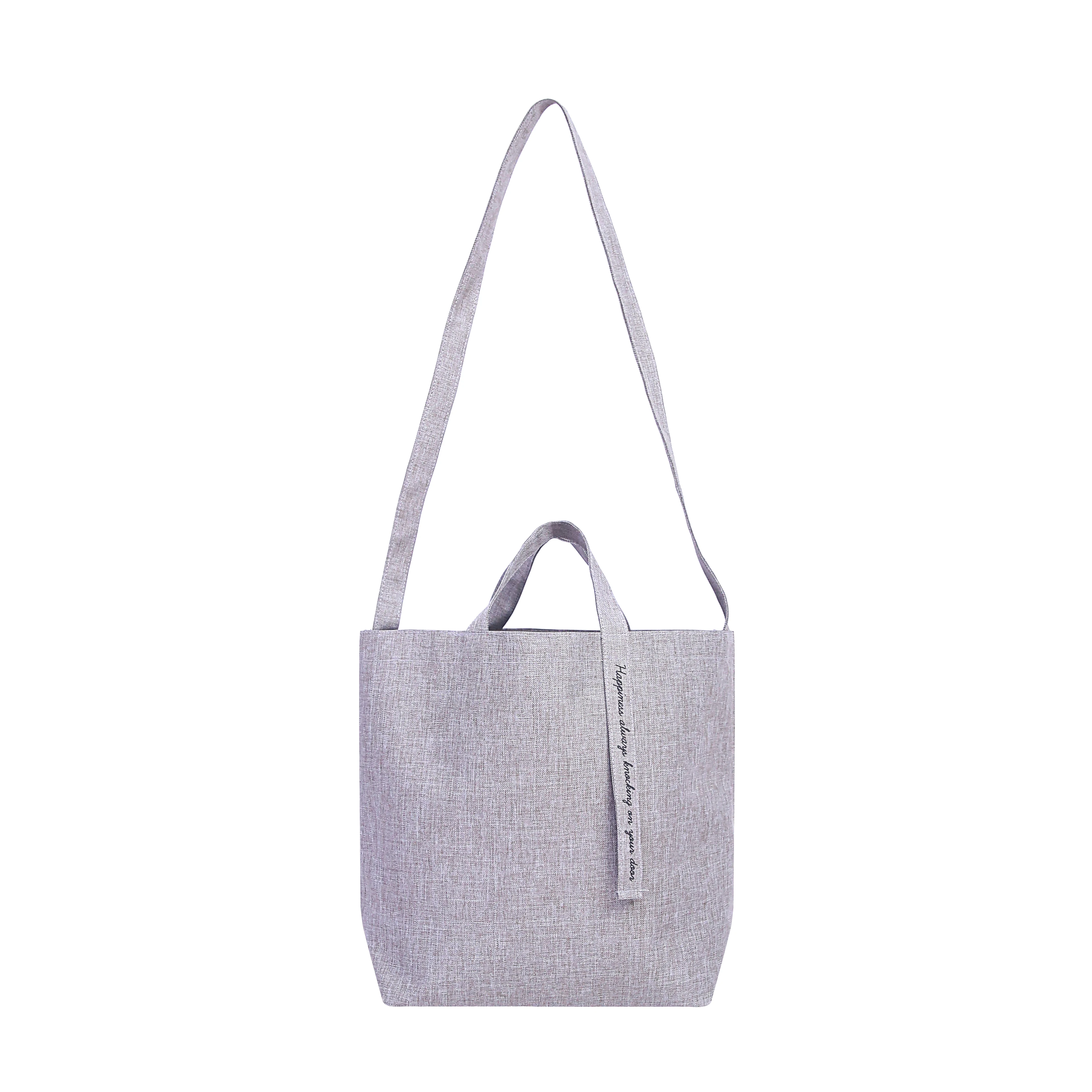 2021 hot sell grey designed custom canvas shopping bag and eco-friendly handbag