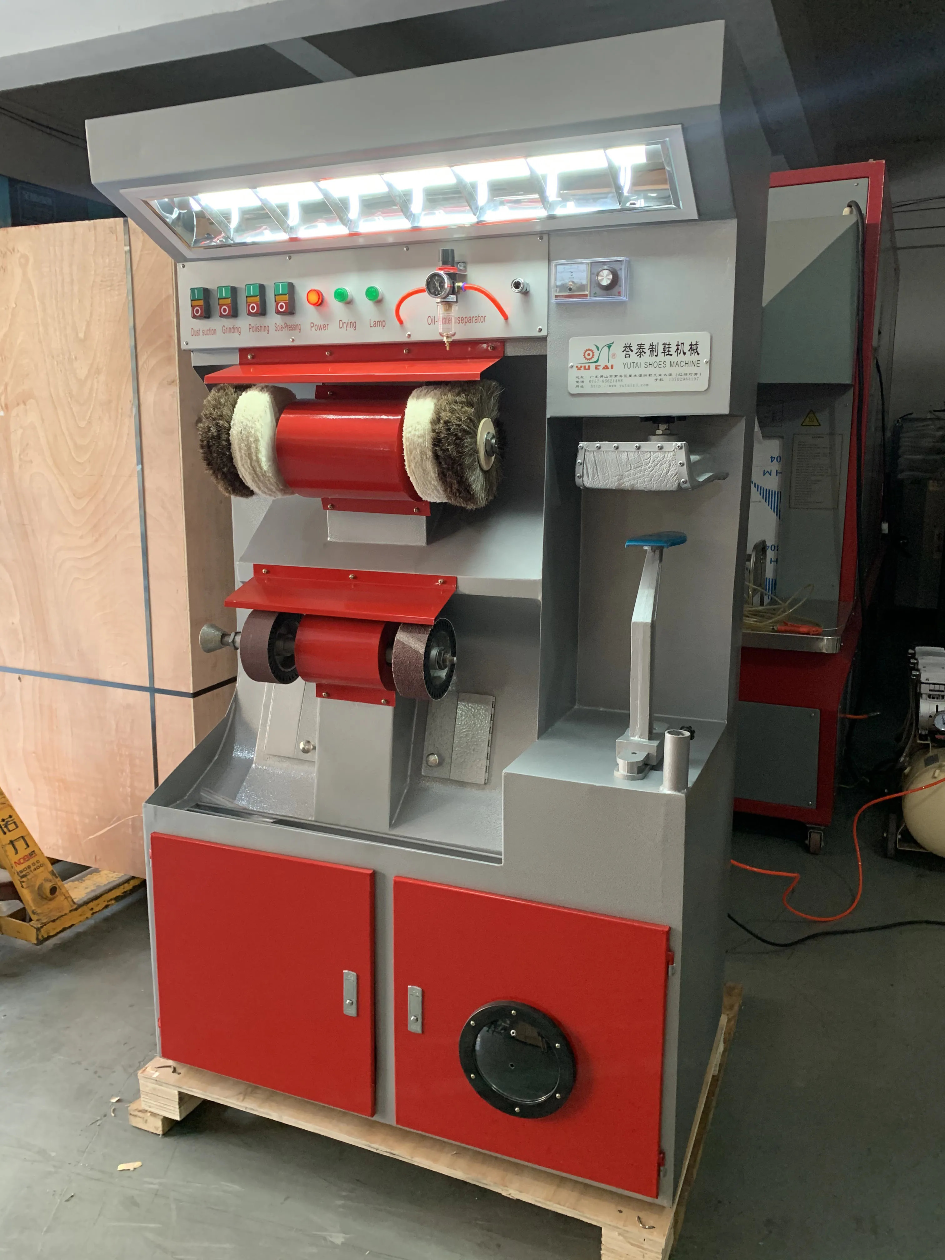 Shoe shine waxing grinding &sole pressing all in one shoe repair machine with dust collection Shoe repair machine