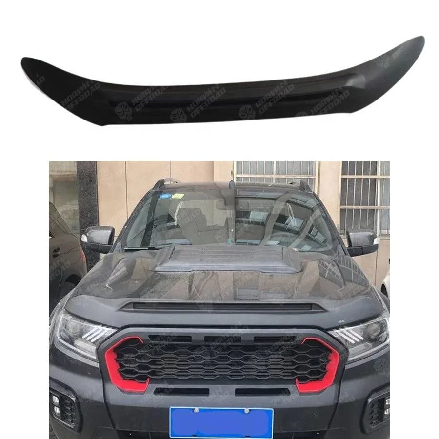 Black Injection Auto Parts Exterior Accessories PP Boonnet Protector Bonnet Guard For Ranger 2015+