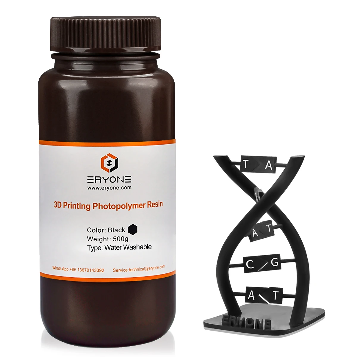 Eryone Factory Direct Sale 3D Printing Water Washable Resin 405nm Photopolymer Resin 500ml LCD DLP UV Sensitive for 3D Printer