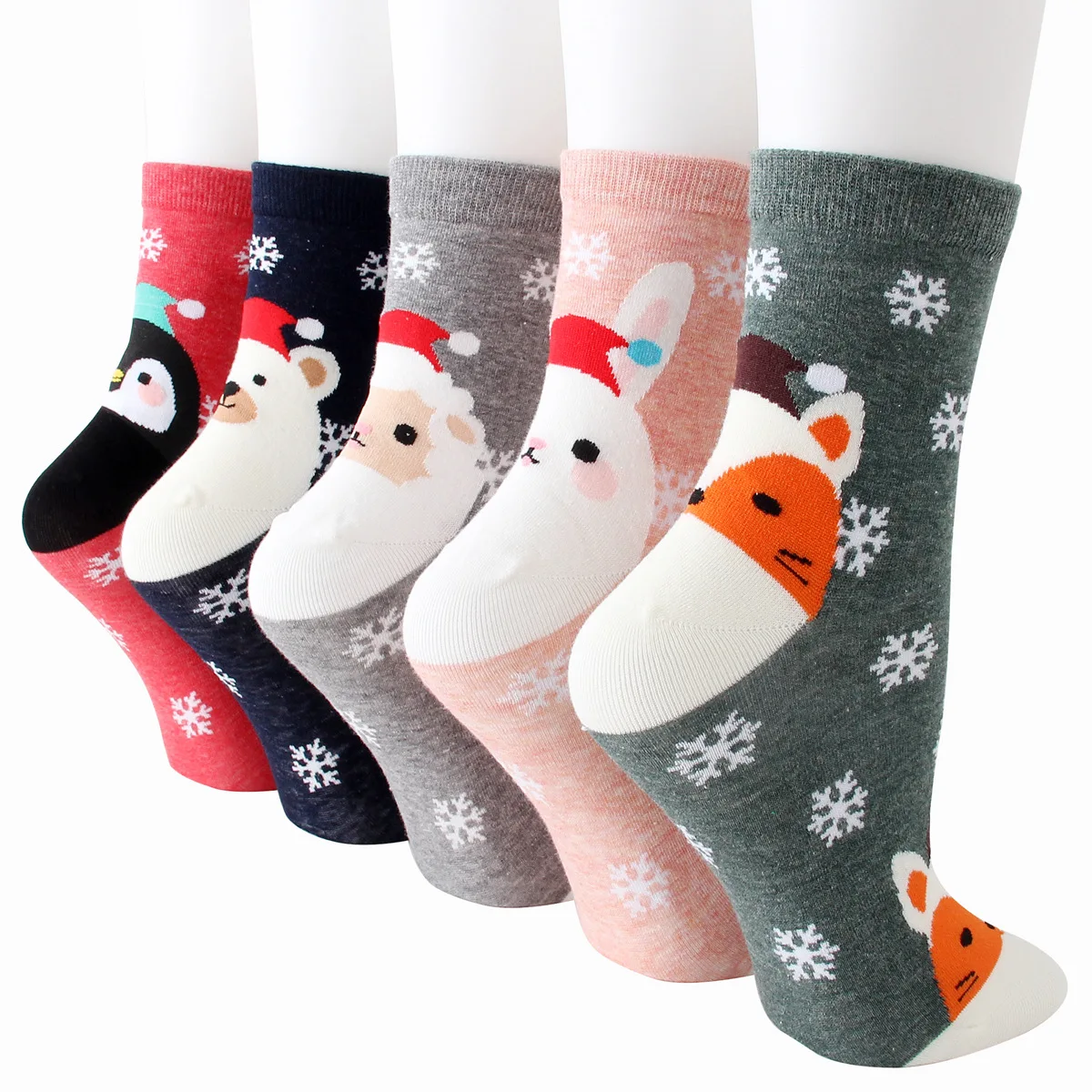 Christmas socks cartoon penguin csnowflakes personality cute soft socks