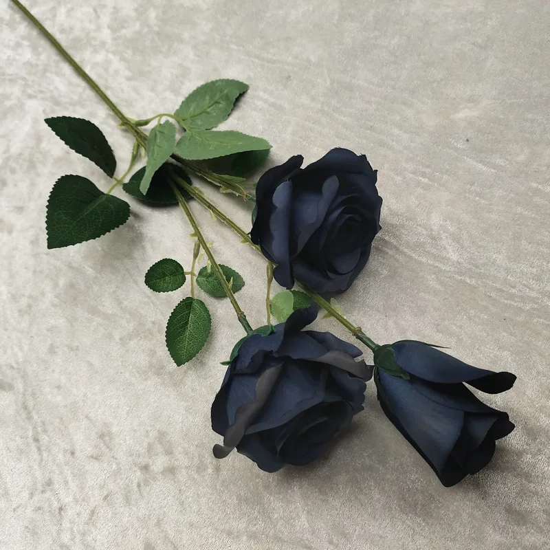 Wholesale Natural Looking Real Touch 3 Heads White Artificial Rose Bouquet Flower Wedding Bridal