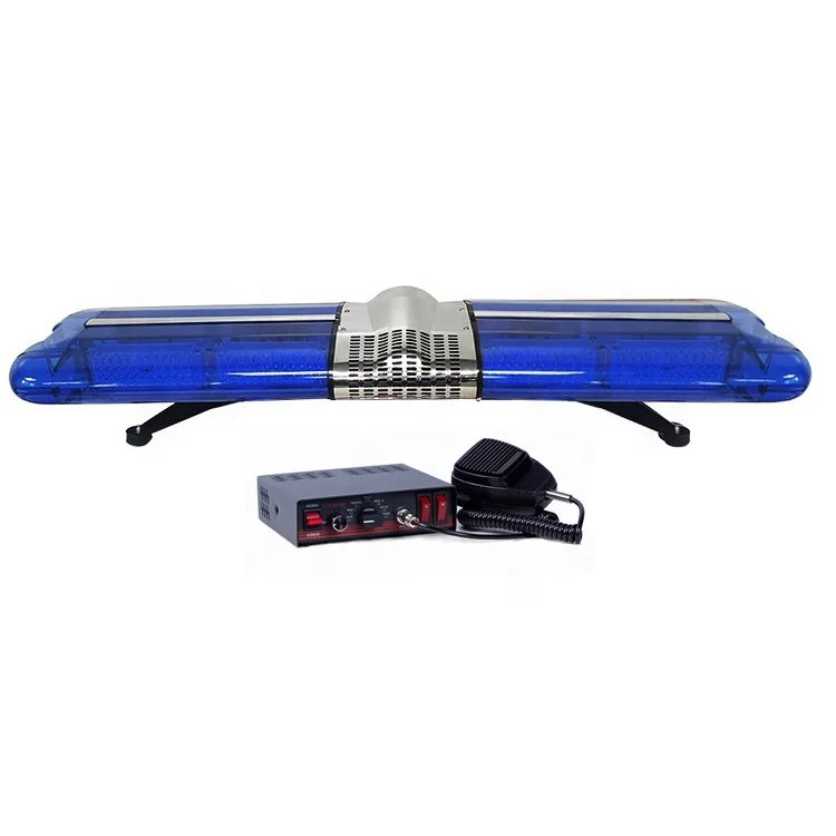DC12V  ambulance  led blue light used flashing revolving light bar with amplifier siren alarm speaker