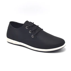 JUSTGOOD 2021 Custom Logo Black Pu Man Footwear Men Casual Shoes