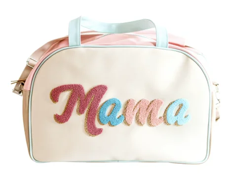 Custom magic travel luggage bags letter embroidery patches Pu leather women yoga bags waterproof travel storage bag