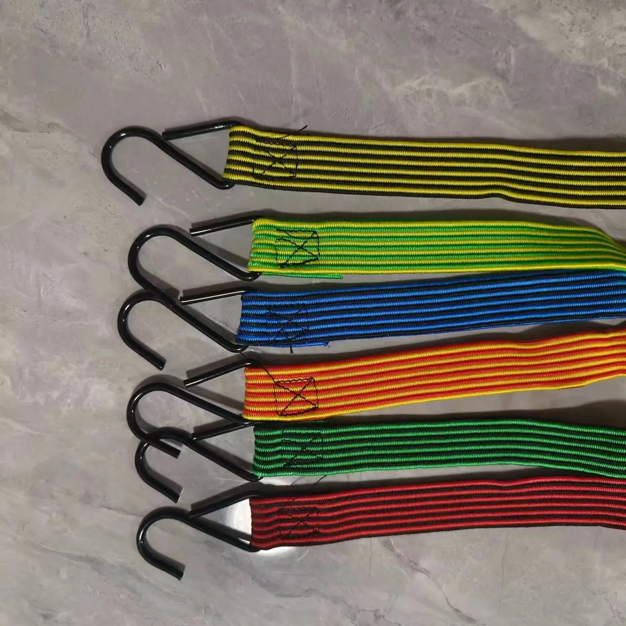 Mountain Bike Outdoor Elastic Motorcycle Express Long Hook Latex Luggage Pull Cargo Flat Carabiner Rope Bungee Cord Strap