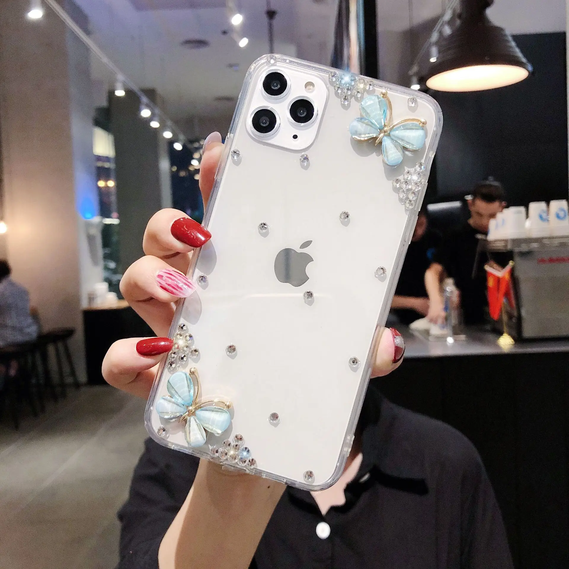 
Butterfly TPU Phone Case For Iphone Series With Diamond Support Iphone 11,11 PRO and 11 PRO MAX 