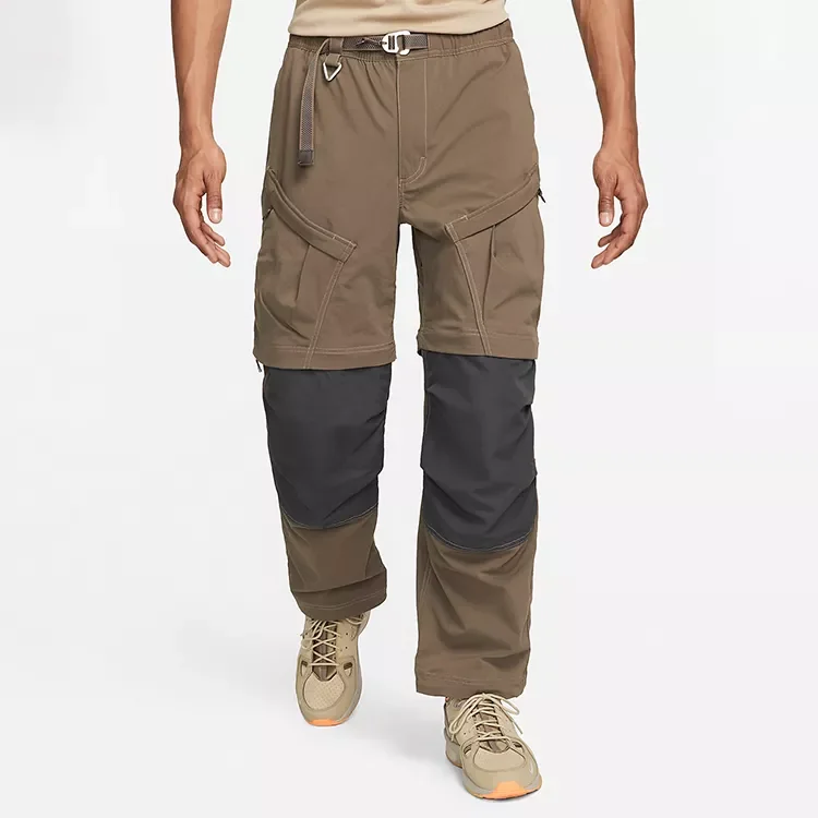 Tuhao OEM Custom detachable cargo pants Shorts patchwork multi pockets color block pants cargo for men