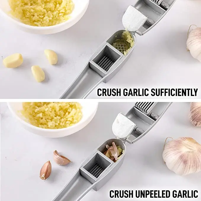 Double Garlic Press Multifunctional 2 In 1 Ginger Garlic Press Slicer With Accessories