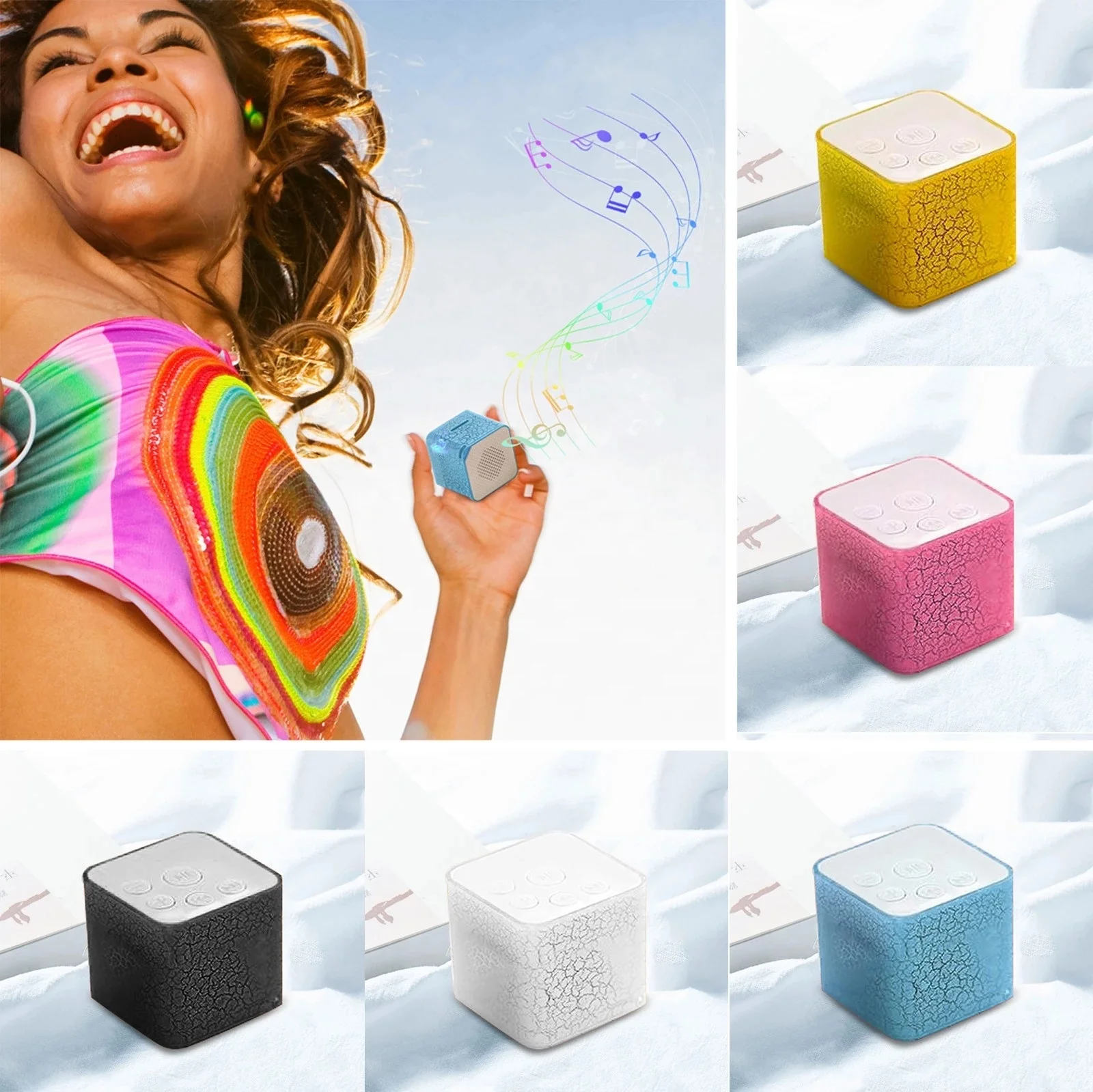 Cheapest OEM rechargeable battery car audio Crack Square Burst Pattern Portable mini Mp3 USB Player with Speaker Support card